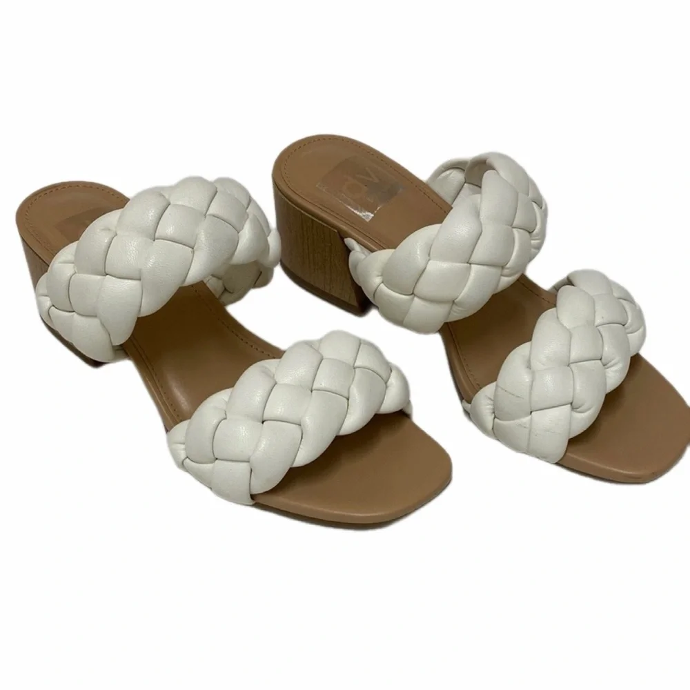 DV by Dolce Vita Stacey Padded Plush Chunky Braided Block Heel Sandals size 6